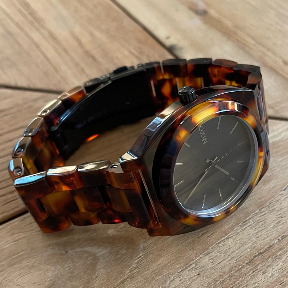 Nixon Time Teller Tortoiseshell Acetate Quartz Watch